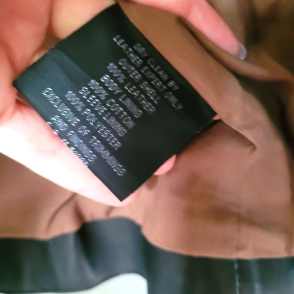 Bod & Christensen Leather Blazer with Fabric Sleeve Detail sz 2 - Picture 9 of 11